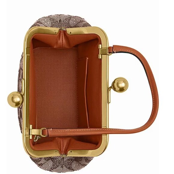 NWT - Coach Crystal Signature Jacquard Kisslock 16 Frame Bag - Picture 2 of 7